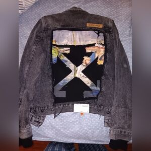 2018 Off White Black Denim Jacket